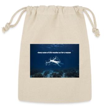 Every Wave of Life-Quote Ocean Design - Reusable Gift Bag - Natural - Front