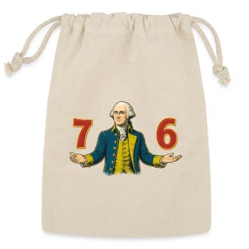 76 67 Geogre Washington 7 6 6 7 - Reusable Gift Bag - Natural - Front