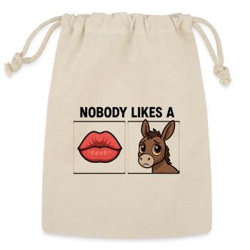 Nobody Likes a KISS ASS - Reusable Gift Bag - Natural - Front