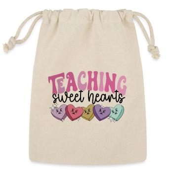 Teaching Sweethearts Teacher Valentines Retro - Reusable Gift Bag - Natural - Front