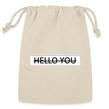 Crossed Hello You Typography - Reusable Gift Bag - Natural - Front