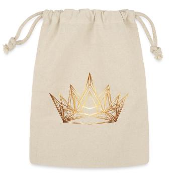 Golden Crown Line Art - Reusable Gift Bag - Natural - Front