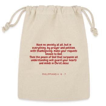 Peaceful Verse Philippians 4:6-7 - Reusable Gift Bag - Natural - Front