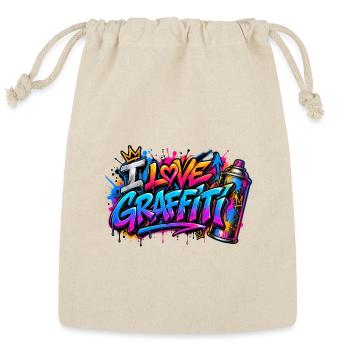 I Love Graffiti Spray Art - Reusable Gift Bag - Natural - Front