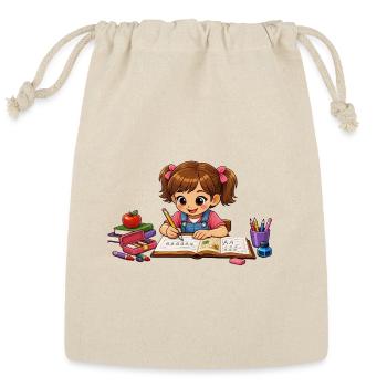 Little Scholar at Desk - Reusable Gift Bag - Natural - Front