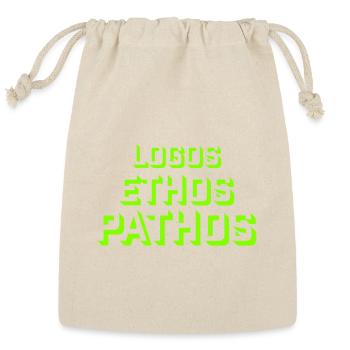 Logos Ethos Pathos Rhetoric Philosophy Persuasion  - Reusable Gift Bag - Natural - Front