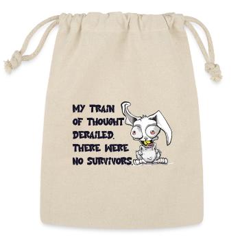 Derailed Thought Bunny - Reusable Gift Bag - Natural - Front