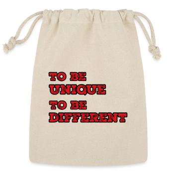 Be Unique Be Different Phrase Art - Reusable Gift Bag - Natural - Front