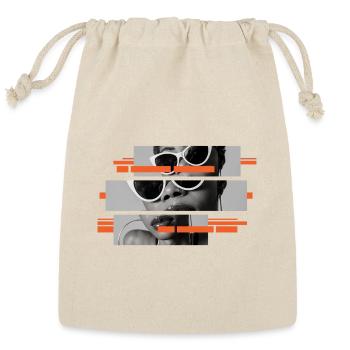 Bold Black and White Retro Portrait - Reusable Gift Bag - Natural - Front