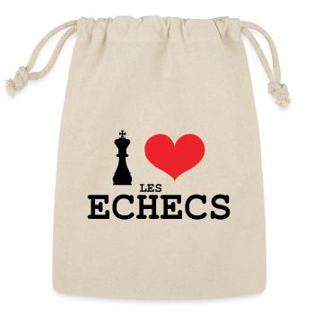 I Love Chess Heart Symbol Graphic Strategy Art - Reusable Gift Bag - Natural - Front
