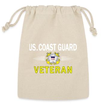 Coast Guard Veteran Emblem Tee - Reusable Gift Bag - Natural - Front