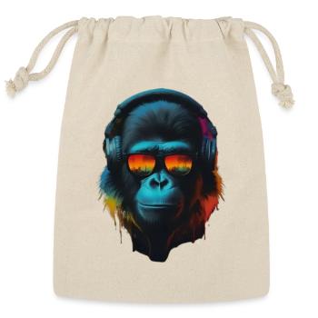 Singe Monkey DJ écouteurs lunettes de soleil Fun - Reusable Gift Bag - Natural - Front