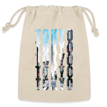 Tokyo Skyline Split Typography - Reusable Gift Bag - Natural - Front