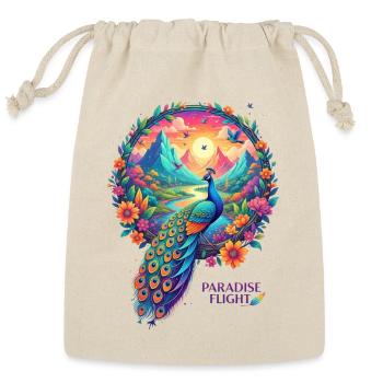 Paradise Flight Peacock - Reusable Gift Bag - Natural - Front