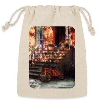 Orange Bicycle by Brownstone - Reusable Gift Bag - Natural - Front