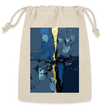 Golden Dragon Eye Abstract Blue Art Design - Reusable Gift Bag - Natural - Front