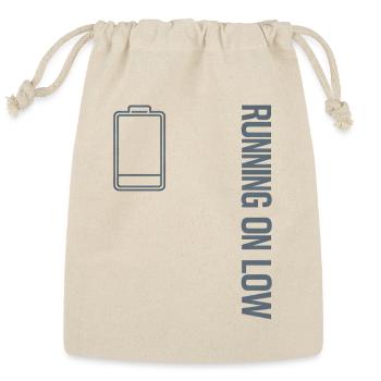 Running Low Battery Icon Tee - Reusable Gift Bag - Natural - Front