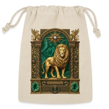 Golden Lion in Ornate Arch - Reusable Gift Bag - Natural - Front