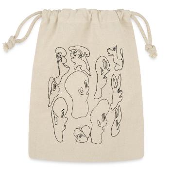 Faces 00 - Reusable Gift Bag - Natural - Front