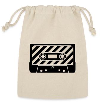 Retro Cassette Mixtape Front View - Reusable Gift Bag - Natural - Front