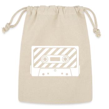 Retro Cassette Mixtape Front View - Reusable Gift Bag - Natural - Front