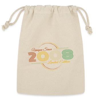 Unique 18th Birthday Vintage 2008 Retro - Reusable Gift Bag - Natural - Front