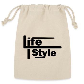 Life Style Typography Aesthetic Logo - Reusable Gift Bag - Natural - Front