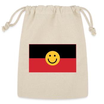 Aboriginal Australia with Smile face - Reusable Gift Bag - Natural - Front