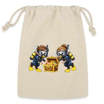 Diver Treasure Hunt Kids Adventure Ocean - Reusable Gift Bag - Natural - Front