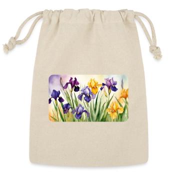 Romantic irises - watercolor - Reusable Gift Bag - Natural - Front