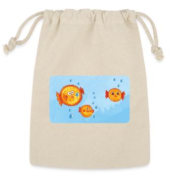 Blowfish - design for kids - personalizable - Reusable Gift Bag - Natural - Front