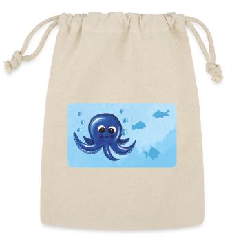 Cute octopus - design for kids - personalizable - Reusable Gift Bag - Natural - Front