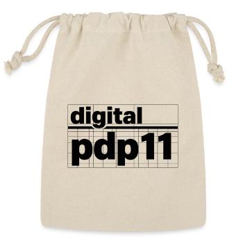 Digital Grid Text Mono Art - Reusable Gift Bag - Natural - Front