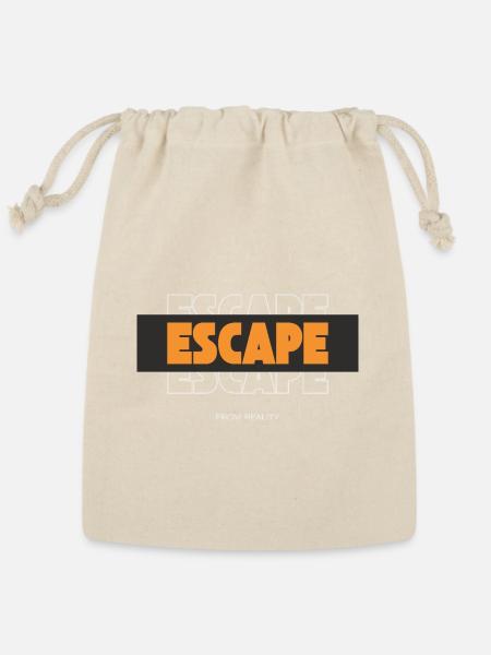 Escape from Reality Bold Orange Typeface - Reusable Gift Bag - Natural
