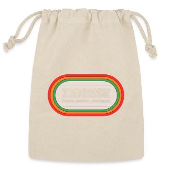 Zenrise Retro T-Shirt – Peace, Power, and Presence - Reusable Gift Bag - Natural - Front