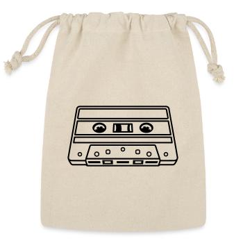 Retro Cassette Mixtape Perspective - Reusable Gift Bag - Natural - Front
