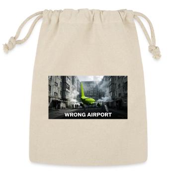 Wrong Airport - Funny Aviation Meme - Reusable Gift Bag - Natural - Front