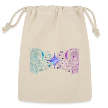 Twin Circuit Minds - Reusable Gift Bag - Natural - Front