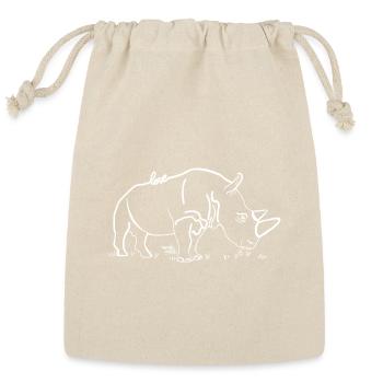 rhino - Animal LOVE- collection - Reusable Gift Bag - Natural - Front