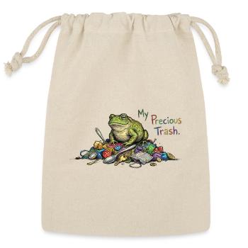My Precious Trash - Raccoon Energy Frog - Reusable Gift Bag - Natural - Front