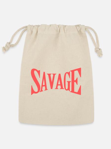 Savage Retro Pink Typography - Reusable Gift Bag - Natural