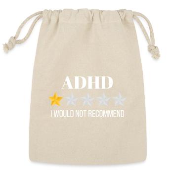 Unique ADHD Awareness Ribbon Design - Reusable Gift Bag - Natural - Front
