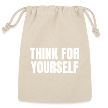 Think For Yourself Independent Mind Quote - Reusable Gift Bag - Natural - Front