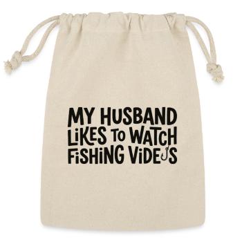 My Husband Watches Fishing Videos - Reusable Gift Bag - Natural - Front