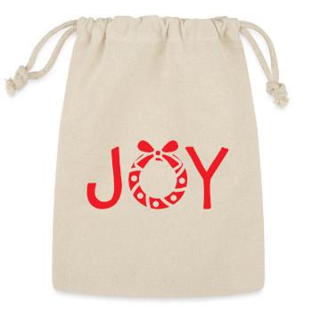 Joy Festive Christmas - Reusable Gift Bag - Natural - Front