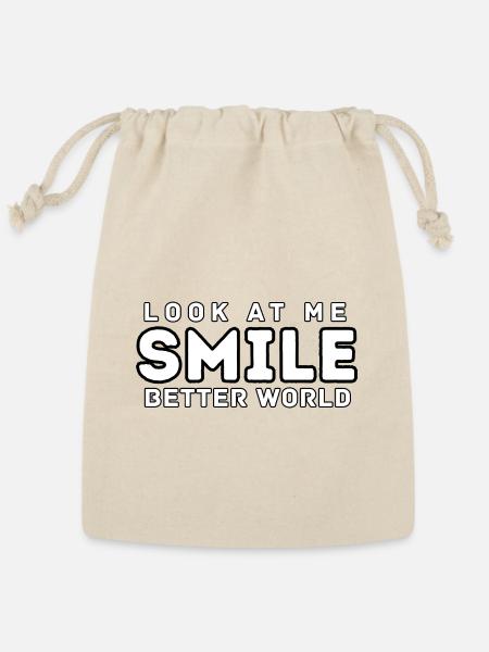 Look At Me Smile Better World - Reusable Gift Bag - Natural