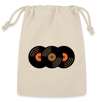 Vinyl Records Collection Music Fan - Reusable Gift Bag - Natural - Front