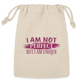 I am not perfect But I am unique - Reusable Gift Bag - Natural - Front
