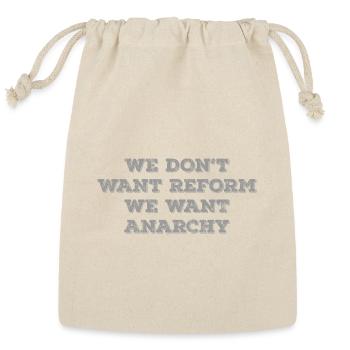 Anarchy Slogan Grunge Typography Tee - Reusable Gift Bag - Natural - Front