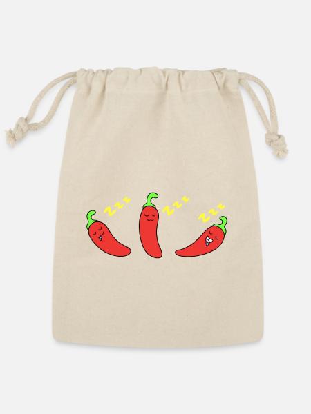 Chili sleeping face - Reusable Gift Bag - Natural